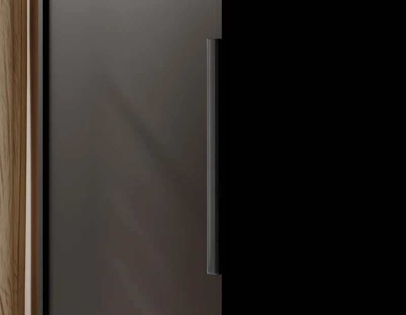 Einzeltüriger Schrank Frame mit 50 cm Regalen Schwarz