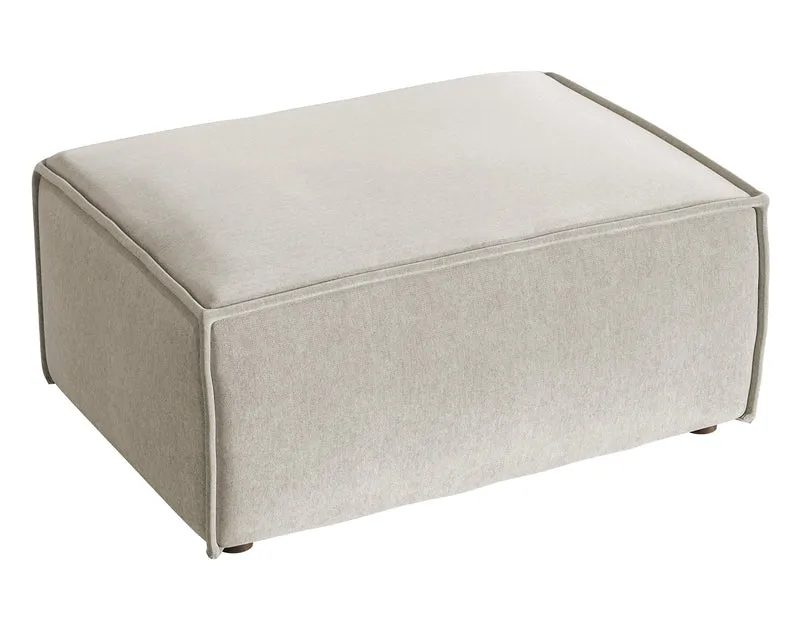 Hocker Copertino 65x90 cm hellbeige Velours wasserabweisend