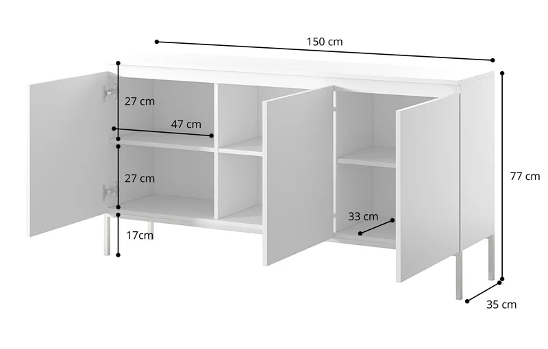 Drehtürenschrank Bemmi 150 cm Dunkelgrün