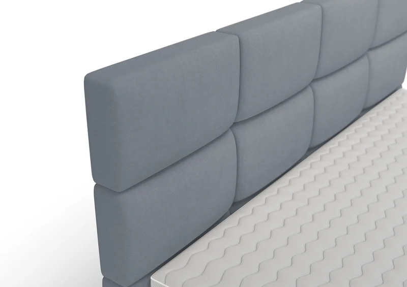 Kontinentales Bett 160x200 cm Rektango mit Stauraum und Topper, grafischer Samt