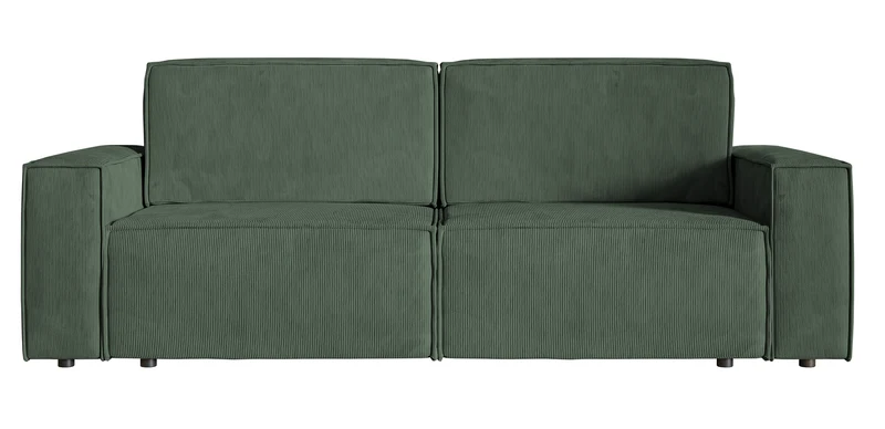 Dreisitziges ausklappbares Sofa Copertino, grün, Cordstoff