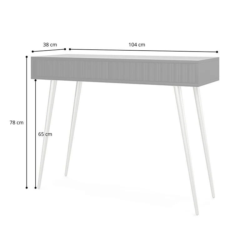 Toilettentisch Bello 104 cm weiß mit goldenen Beinen