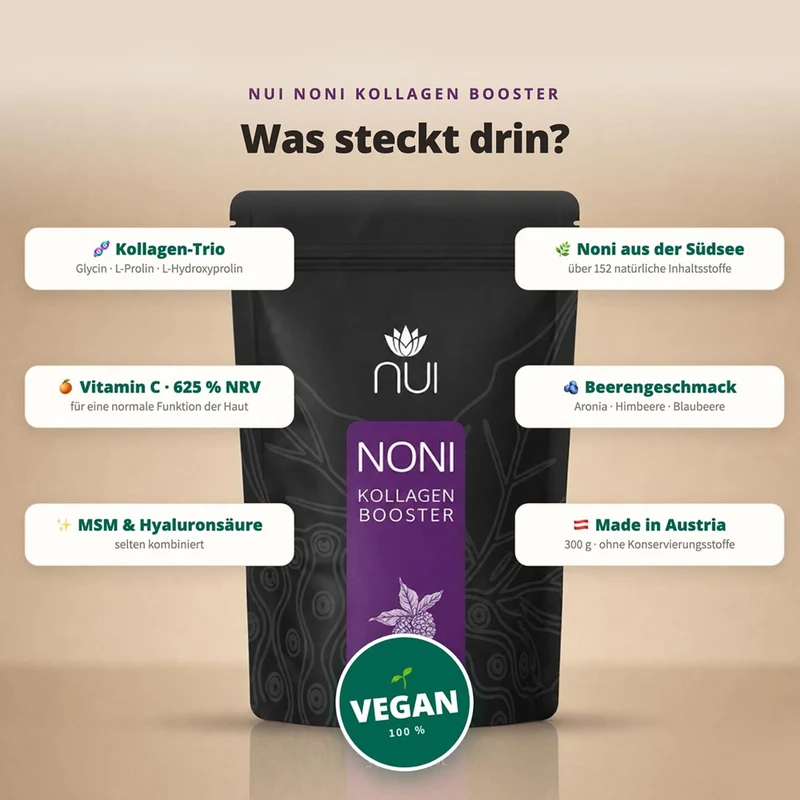 NUI NONI Kollagen Booster Pulver Beutel