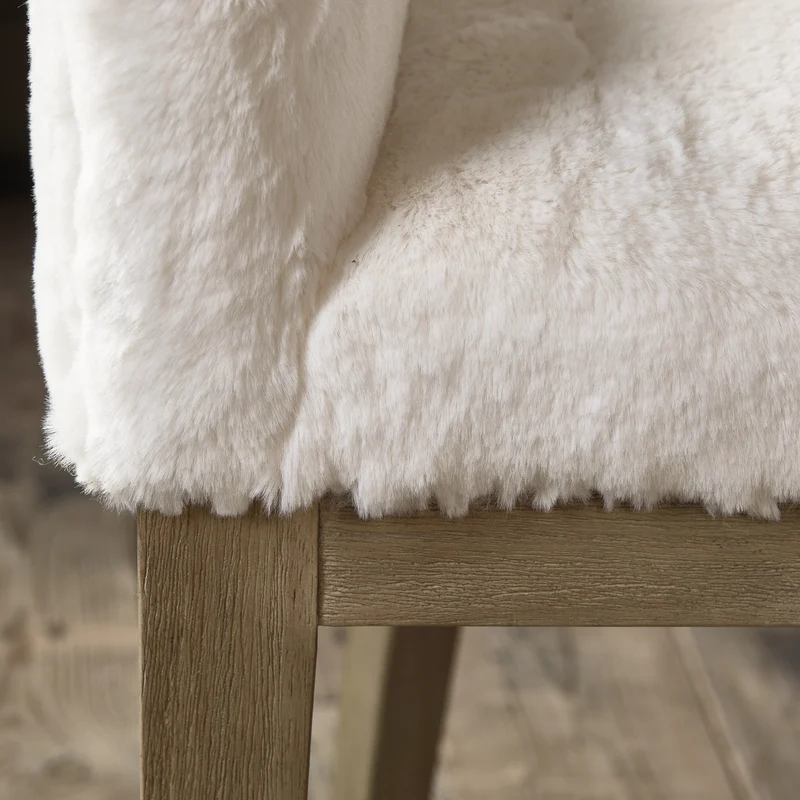 Riviera Maison Esszimmerstuhl Whistler – Armlehnenstuhl Faux Fur Snow