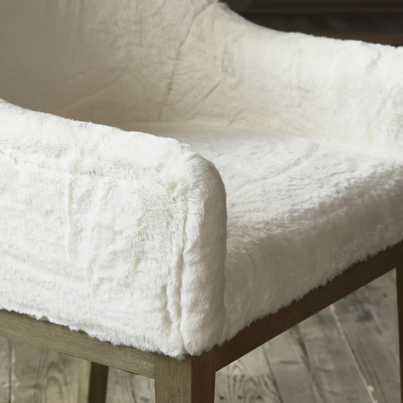 Riviera Maison Esszimmerstuhl Whistler – Armlehnenstuhl Faux Fur Snow