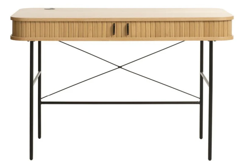 Schreibtisch Gativel 120x60 cm Lamellen Eiche natur