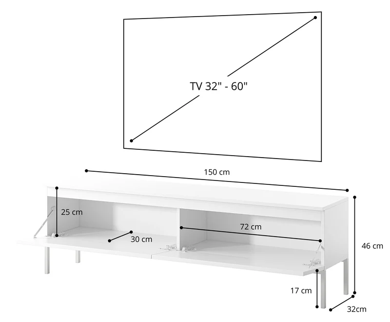 TV-Schrank Bemmi 150 cm Dunkelgrün