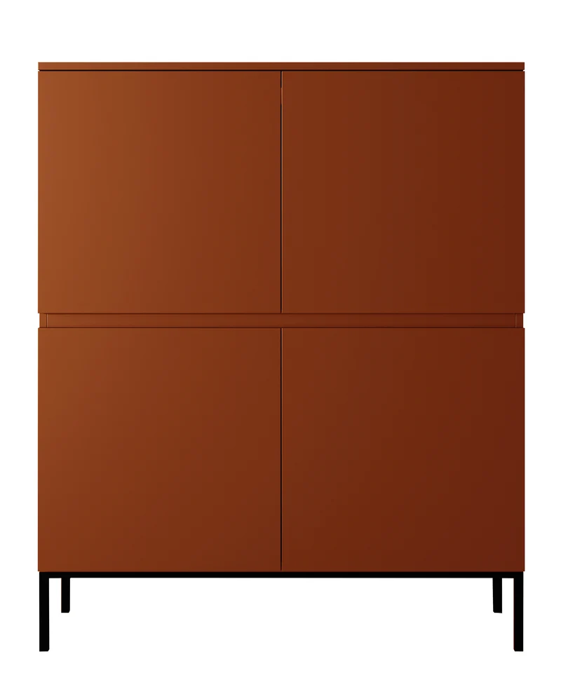 Hohe Kommode Bemmi 100 cm Ziegelrot