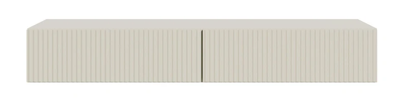 Toilettentisch Veldio mit gefräster Front und zwei Schubladen, 110 cm, hängend, grau-beige