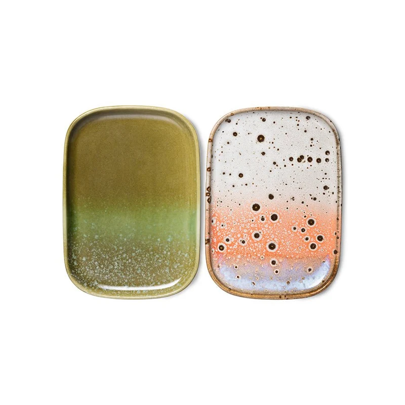 70's ceramics: small trays Atlas, Set von 2