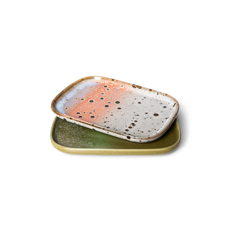 70's ceramics: small trays Atlas, Set von 2