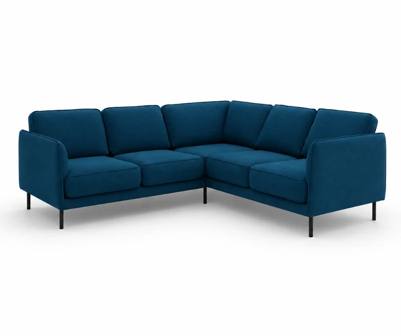 Ecksofa - Stoff Petroleum/ Blau