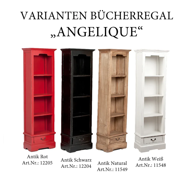 Bücherregal ANGELIQUE Antik Weiß ca. B56cm