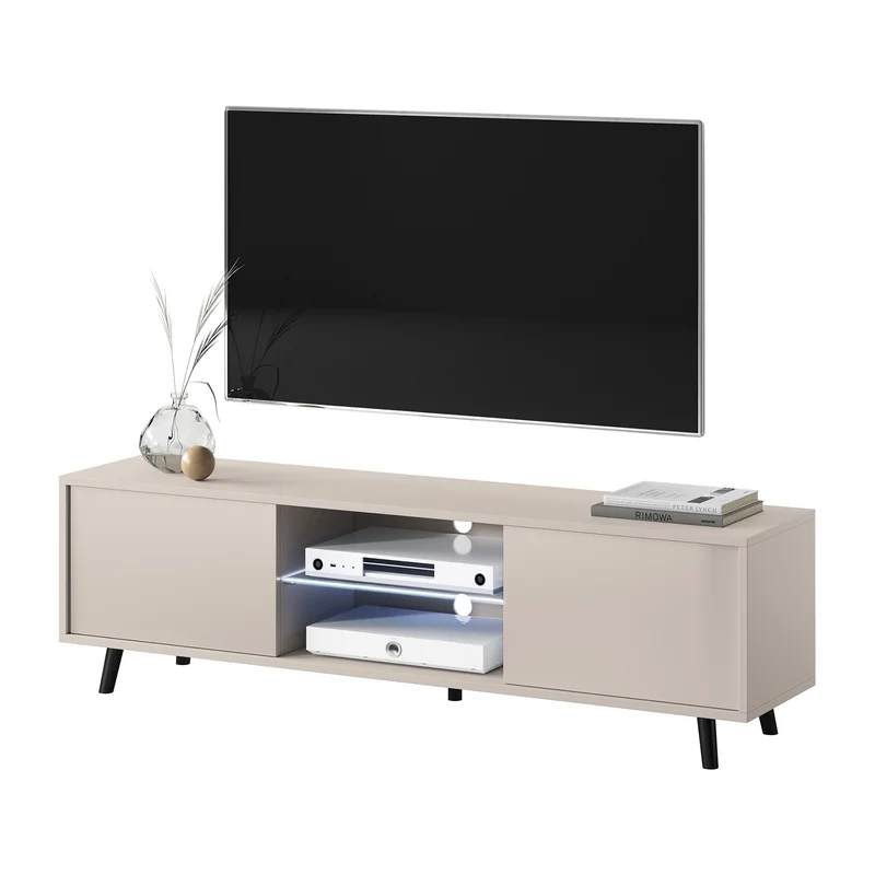 TV-Schrank Lefyr 140 cm Grau Beige