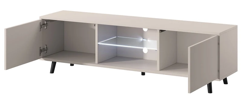 TV-Schrank Lefyr 140 cm Grau Beige