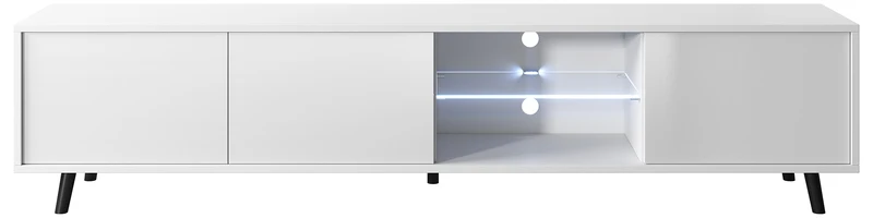 TV-Schrank Galhad Mattweiß / Hochglanzweiß