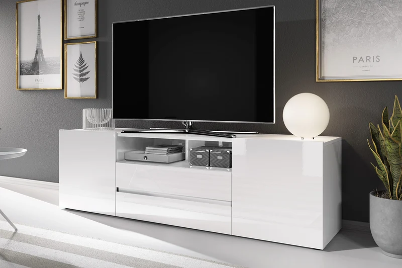 TV-Schrank Bros Weiß matt / Weiß glänzend
