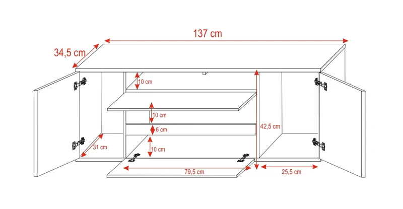 TV-Schrank Bros Weiß matt / Weiß glänzend