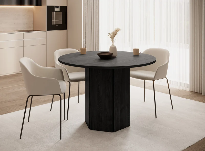 Runder Tisch Hexa 110 cm Esche Portland Schwarz