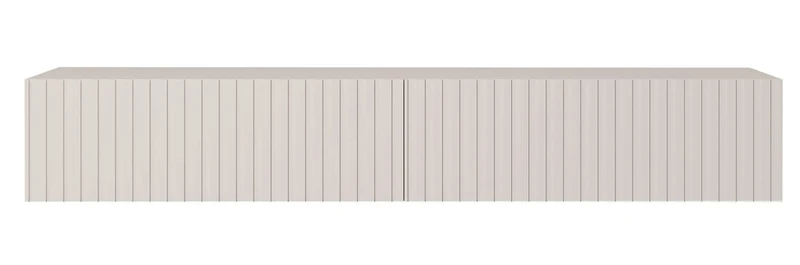 TV-Schrank Telire 175 cm Grau-Beige mit lamellenförmiger Front