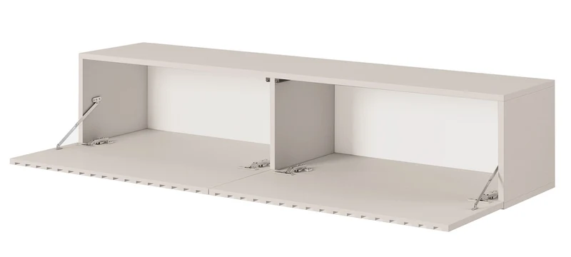 TV-Schrank Telire 138,6 cm Grau-Beige mit Lamellenfront