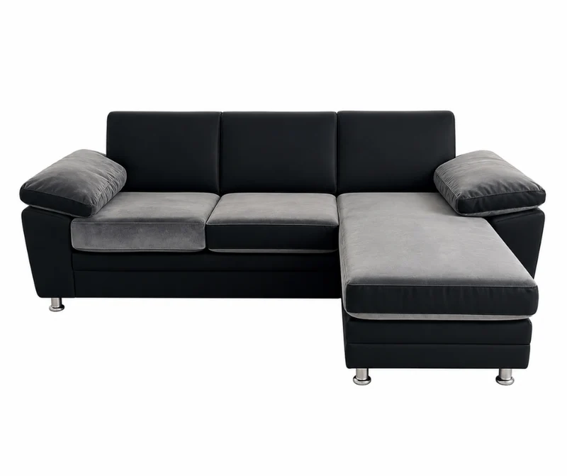 Palermo Ecksofa - Stoff Samt Dark Grey