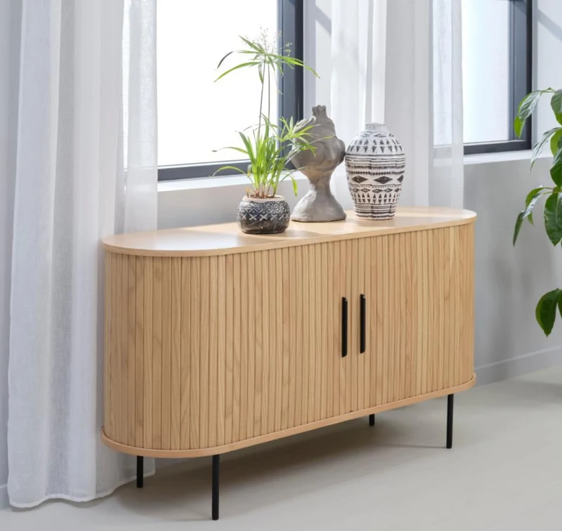 Kommode Gativel 140x76 cm Lamellen Eiche Natur