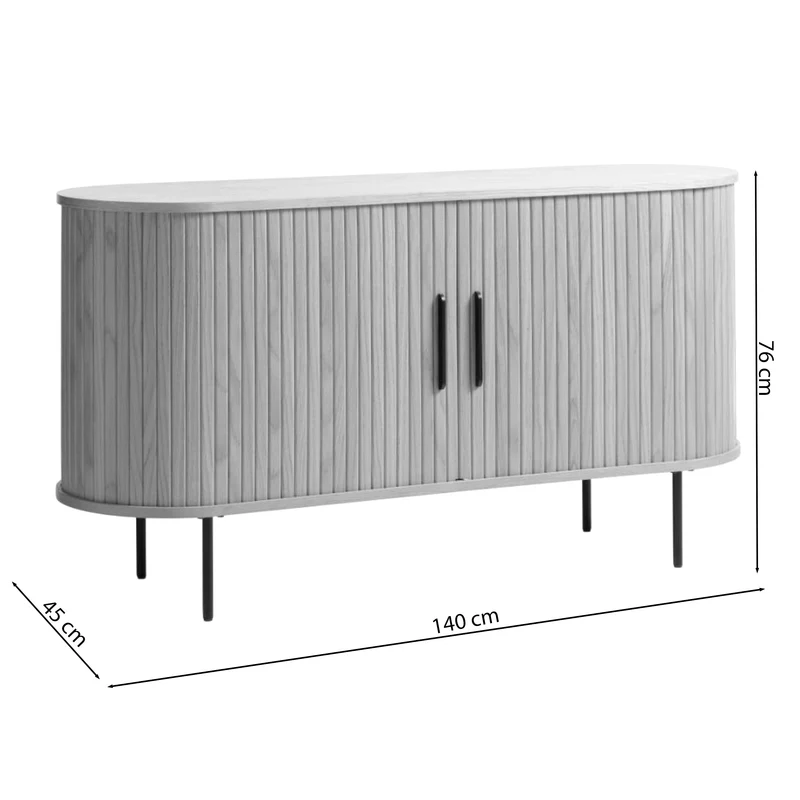 Kommode Gativel 140x76 cm Lamellen Eiche Natur