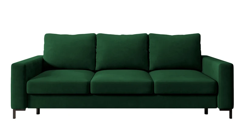 Dreisitziges Schlafsofa Mokpeo mit Stauraum, grün, Samt