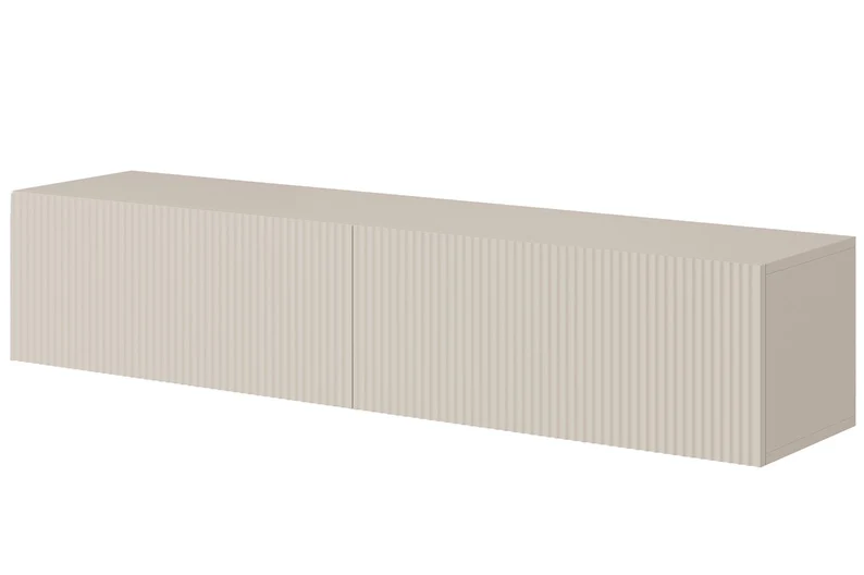 Hängender TV-Schrank Veldio mit gefräster Front 140 cm Grau-Beige