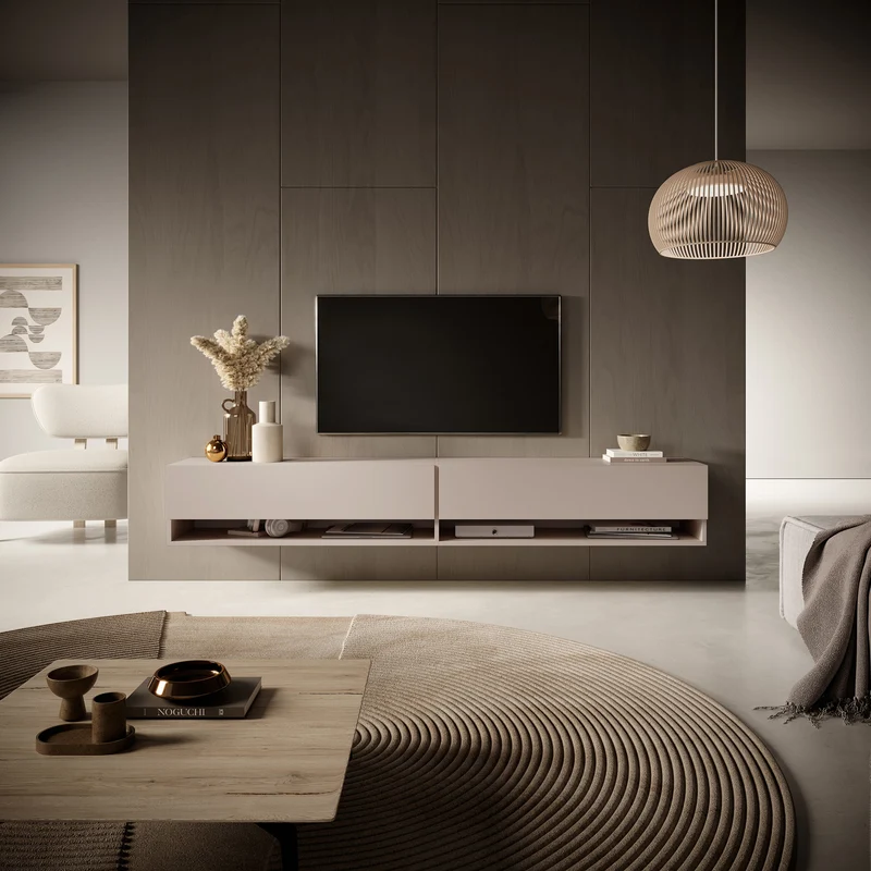 TV-Schrank Mirrgo 200 cm Grau-Beige