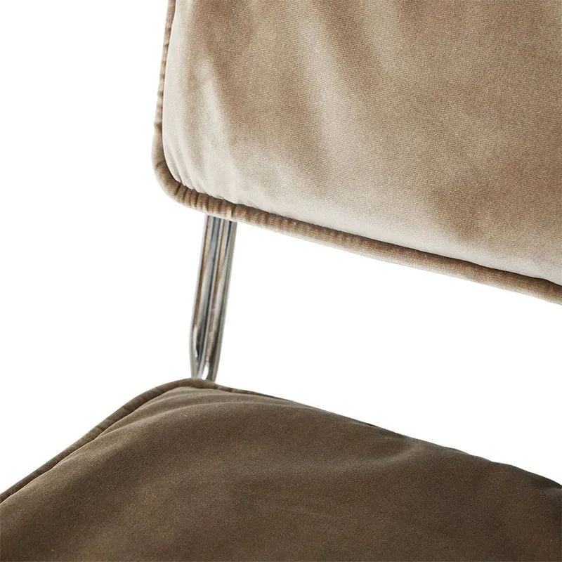 Endless dining chair: velvet, dirty chai