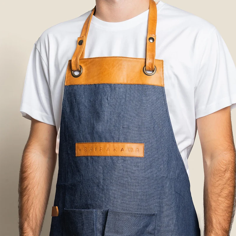 Grill Outdoor Schürze Denim / Leder