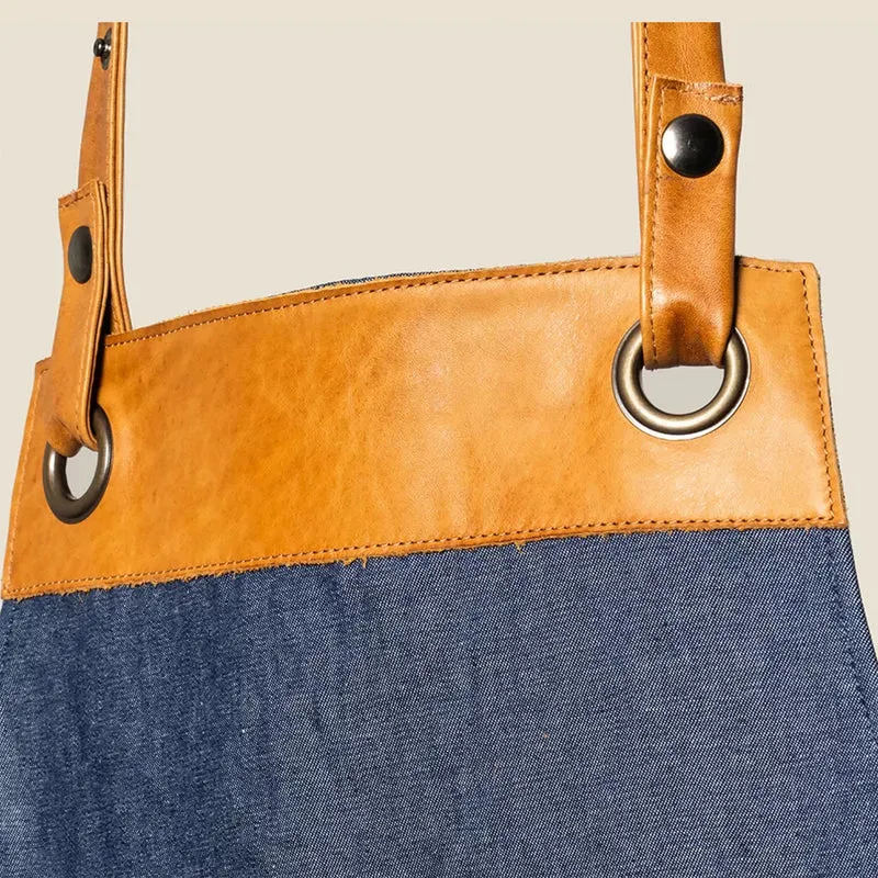 Grill Outdoor Schürze Denim / Leder