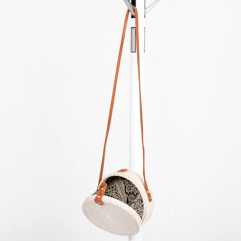 Rattan Handtasche TONDO ca. D20cm White Wash
