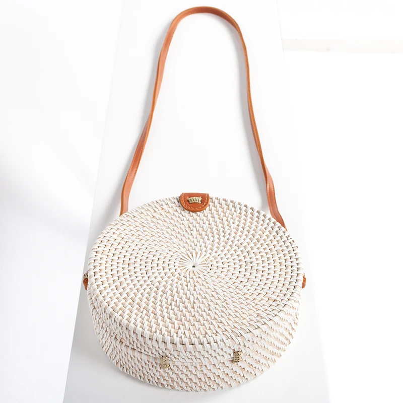 Rattan Handtasche TONDO ca. D20cm White Wash