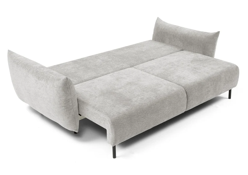 Dreisitziges ausklappbares Sofa Candeiro mit Stauraum, grauer Chenille-Bezug
