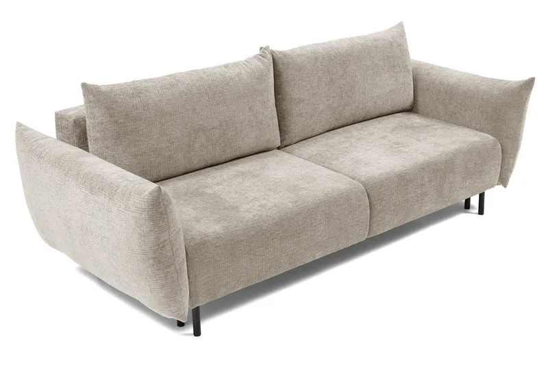 Dreisitziges ausklappbares Sofa Candeiro mit Stauraum, beige Chenille