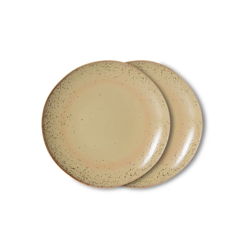 70's ceramics: Dessertteller, Grit (Set von 2)