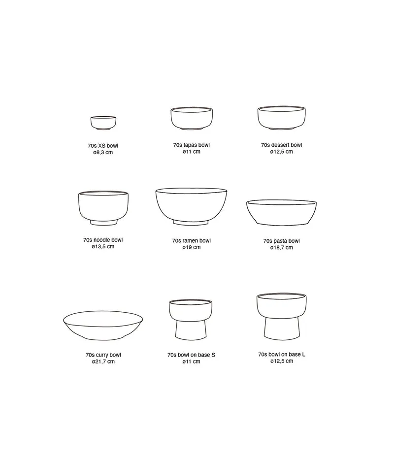 70's ceramics: Nudelschalen, minimalist (set von 2)