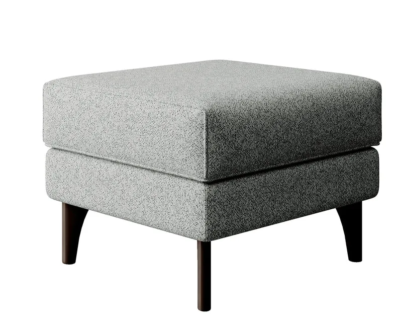 Fußstütze Calmino hellgrau Bouclé, Beine Wenge
