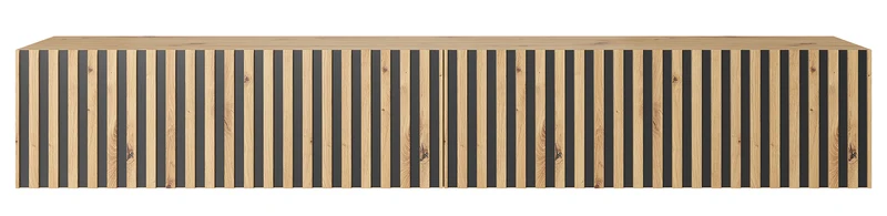 TV-Schrank Telire 175 cm Artisan-Eiche Lamellen mit schwarzen Einsätzen