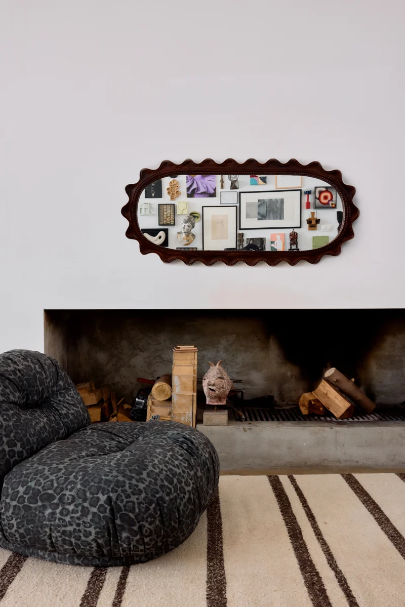 Wooden ripple mirror 135x61cm