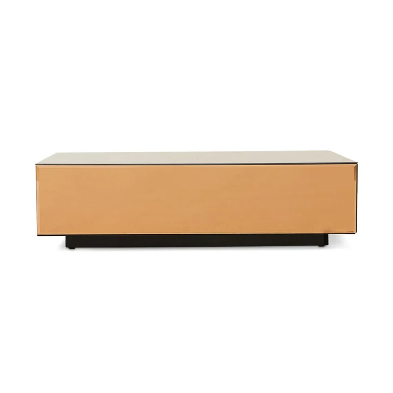 Mirror block coffee table Smokey Brown 90x90cm