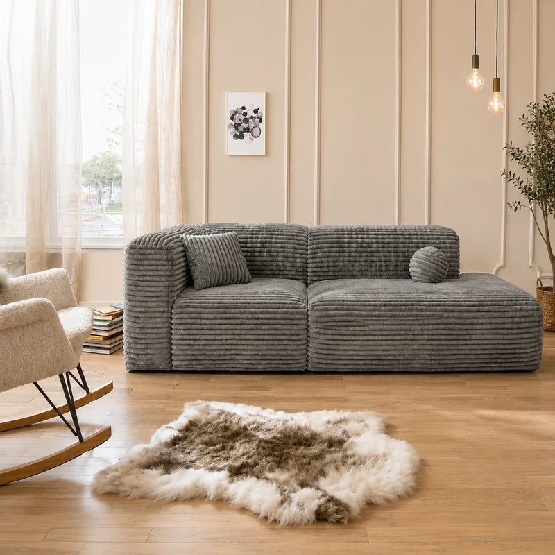 Moon Modulsofa - Mit OpenEnd - Stoff Mega Fog