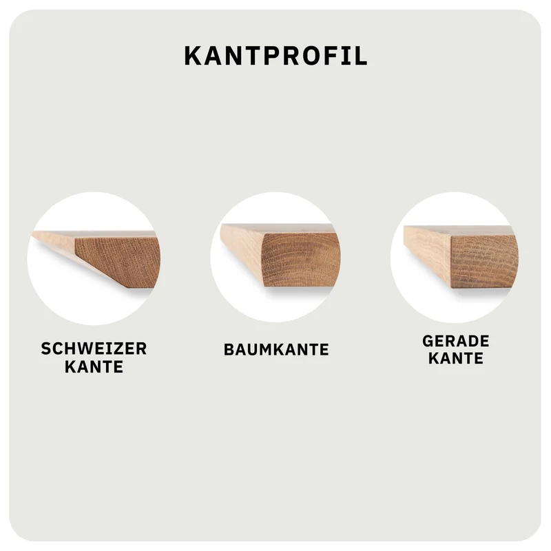Mono - Esstisch Rund & Ausziehbar | Schweizer Kante - Eiche Massiv UP