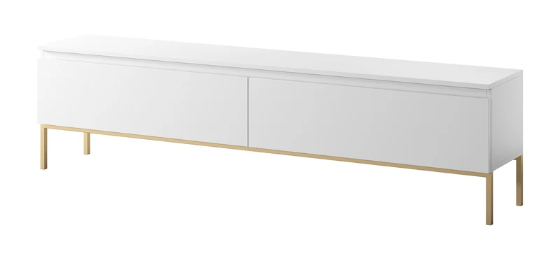 TV-Schrank Bemmi 175 cm weiß mit goldenen Beinen