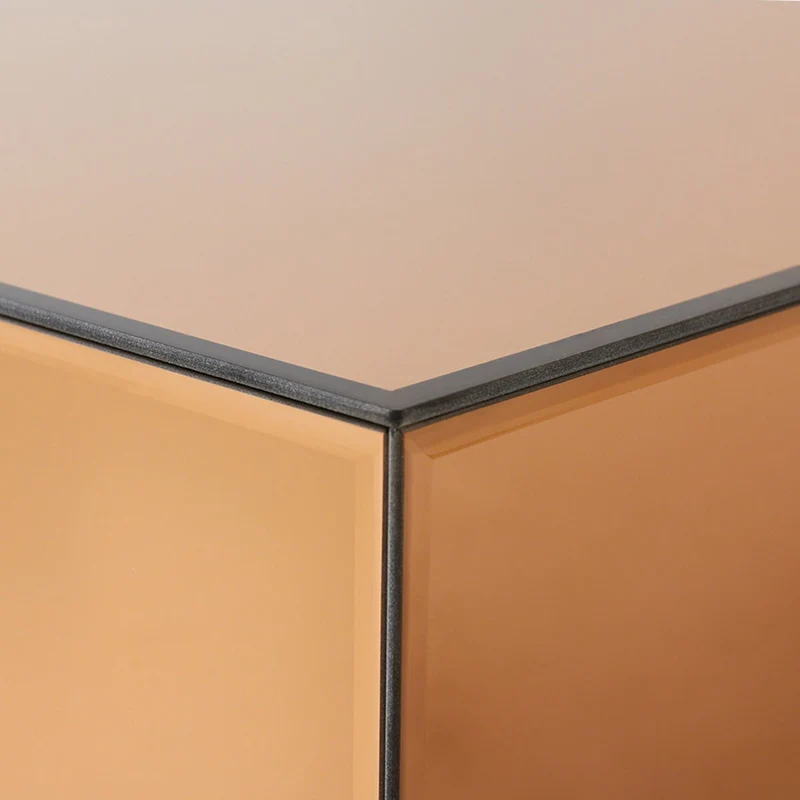 Mirror Block Coffee Table Smokey Brown 80x55cm