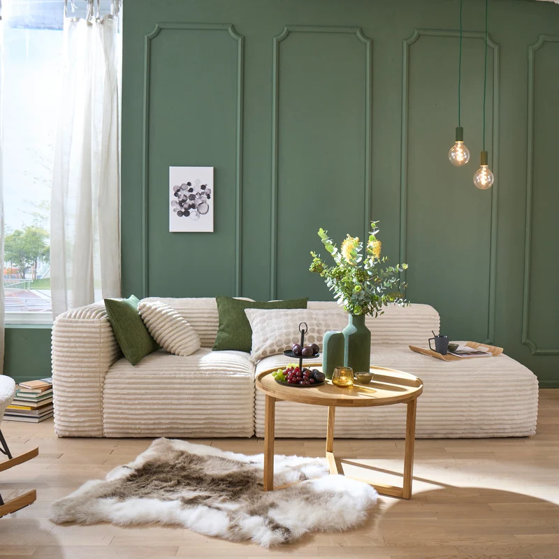 Moon Modulsofa - Mit OpenEnd - Stoff Mega Ivory