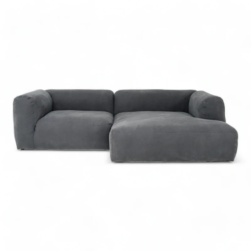 Luna Modulsofa - 1,5 Sitzer mit XXL Chaiselongue Rechts - Stoff Shadow
